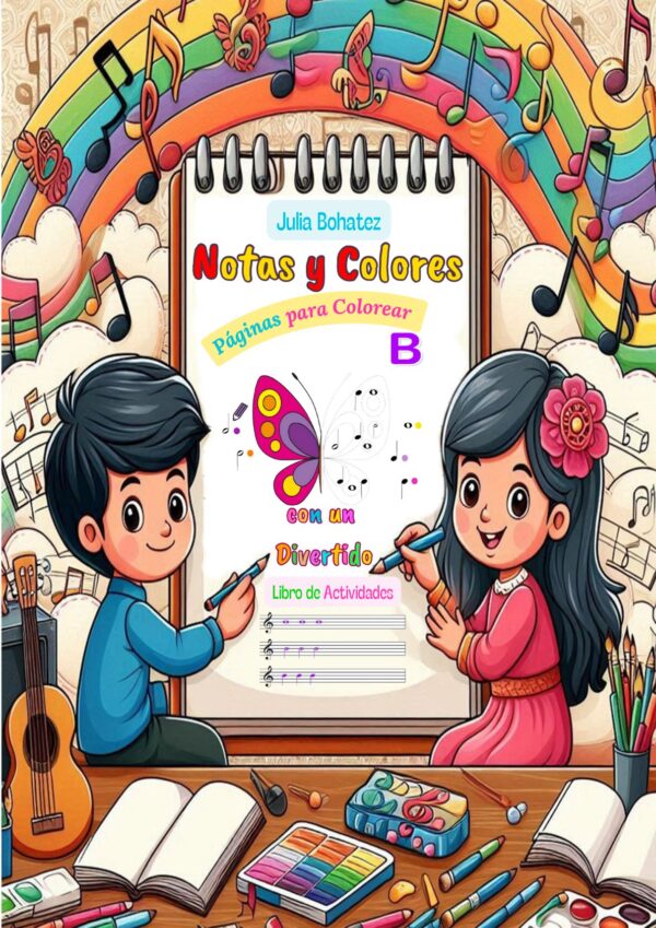 🎼🎨 "Notas y Colores" — Cuaderno de Escritura Musical con Páginas para Colorear
